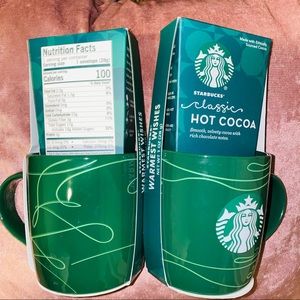 ⭐️ ☕️ STARBUCKS COFFEE MUG GIFT SET w/ HOT COCOA